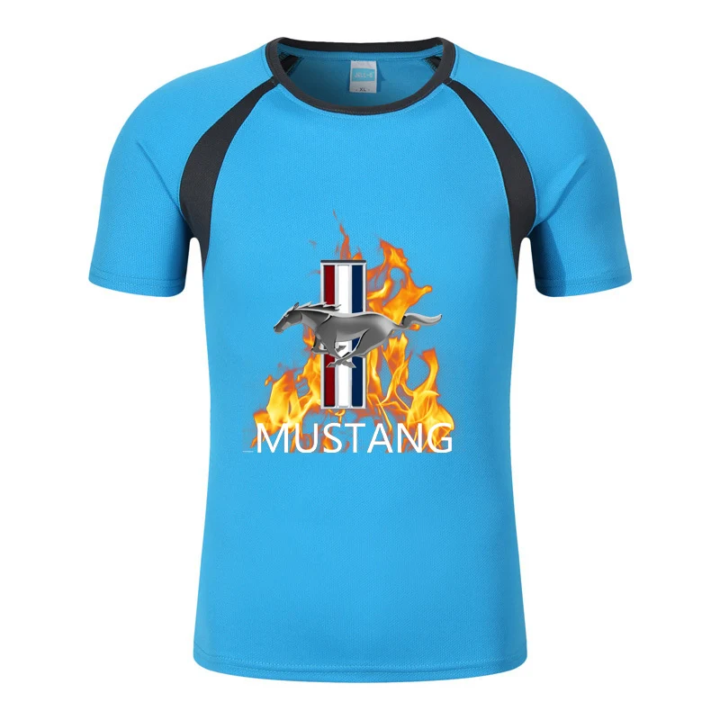2022 Summer New Men's Mustang Printed T-shirt Casual Short-sleeved T-shirt Breathable Multicolor Clothing Top T-shirt