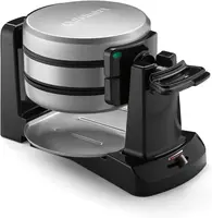 WAF-F40 Double Flip Belgian Waffle Maker, 1400 watts, New Black/Stainless 1