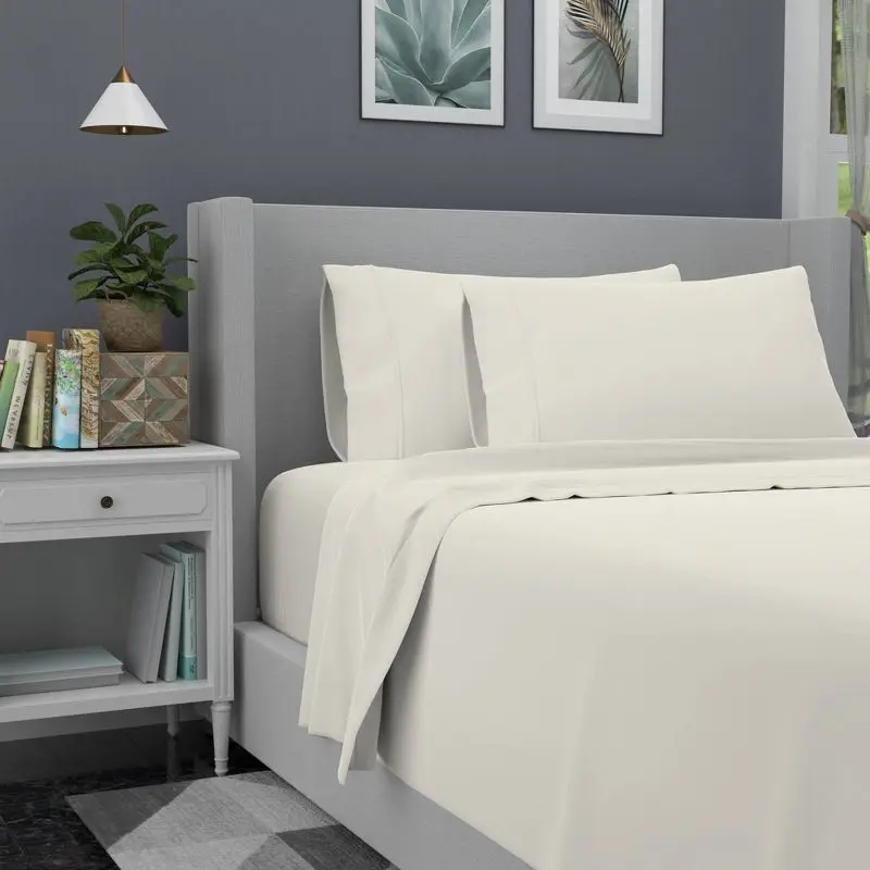 

800 Thread Count Cotton Rich Sateen Sheet Set - Queen, Ivory
