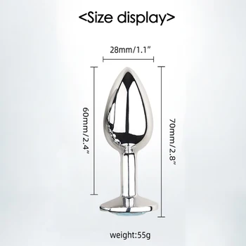 Mini Sexy Jelly Color Metal Crystal Anal Dilator Stainless Steel Gemstone Butt Plug Masturbation Masturbation Flirting Sex Toys 2
