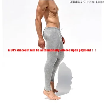 Pantaloni in maglia a righe elastiche da uomo nuovi autunno e inverno Pantaloni slim morbidi e confortevoli Pantaloni fitness elastici da uomo Palestra 1