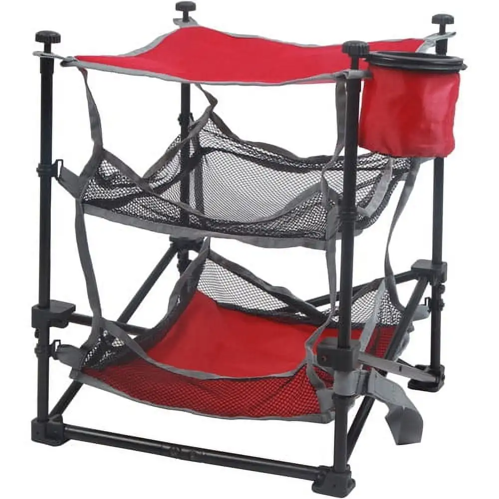 

Ozark Trail 3 Shelf Camping Table, Red, 14" x 14"x 18"