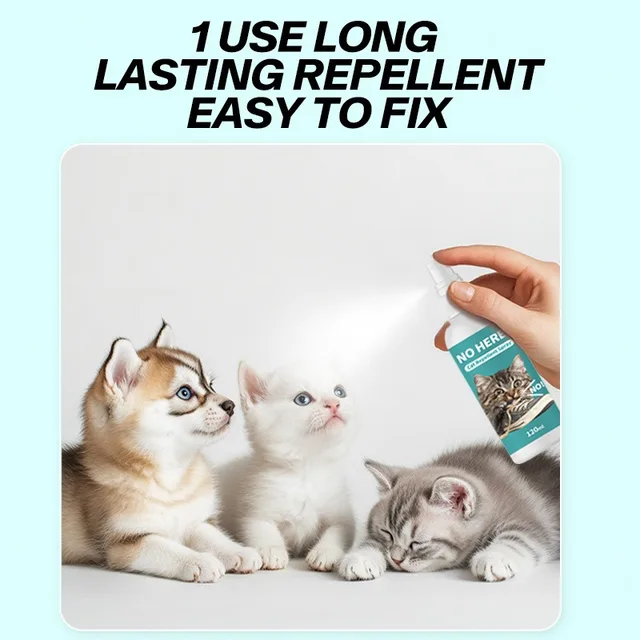 Long Lasting Cat Repellent Spray 120ml Non-Toxic Formula for Furniture Carpets Prevent Urine Marking Indoor Odor Neutralizer 3