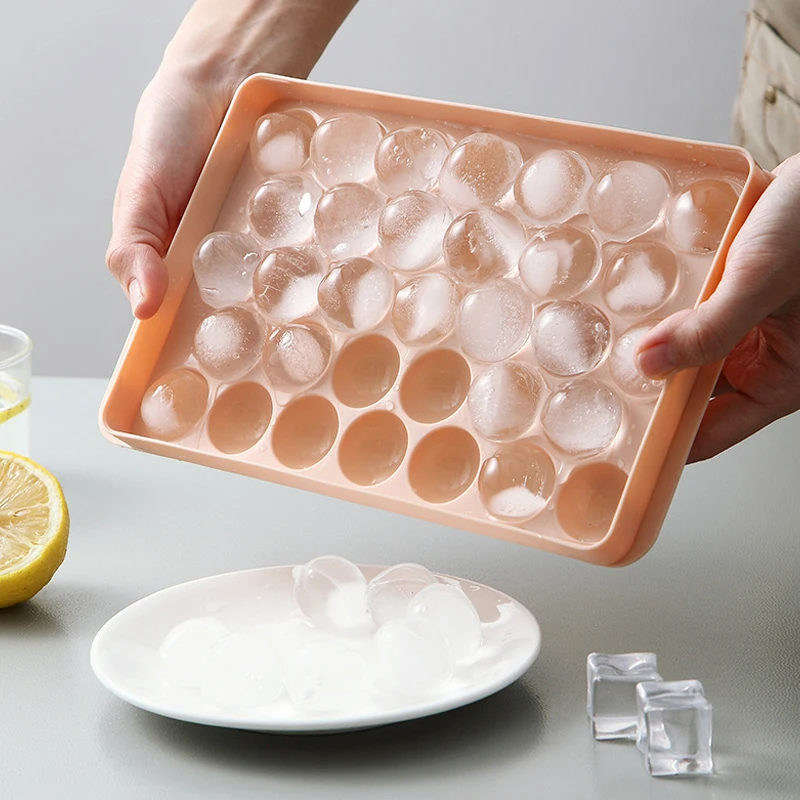 Ice Mold 33 Ice Boll Hockey PP Mold Frozen Whiskey Ball Popsicle Ice Cube Tray Box Lollipop Making Gifts Kitchen Tools Accessories