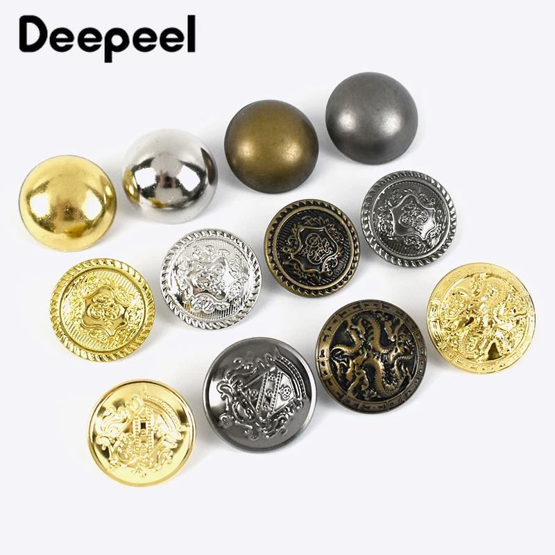 

50Pcs 15-25mm Metal Buttons Antique Brass Shank Button for Clothes Jeans Repair Kit Needlework Buckle DIY Knit Sewing Accessory