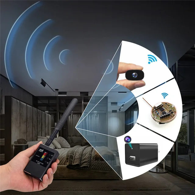 B24A Anti Hidden Camera Detector RF Signal Wireless Camera Lens Bug GPS Tracker Magnetic GSM Device Scan Finder 5
