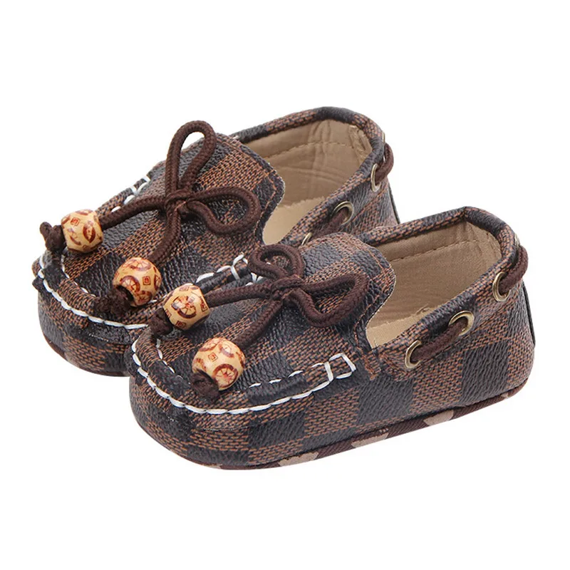 

Newborn Baby Boys Girls Shoes Moccasins Anti-Skid Soft Slip-on Crib Shoes Checkerboard Slippers Infants Baby Items Accessories