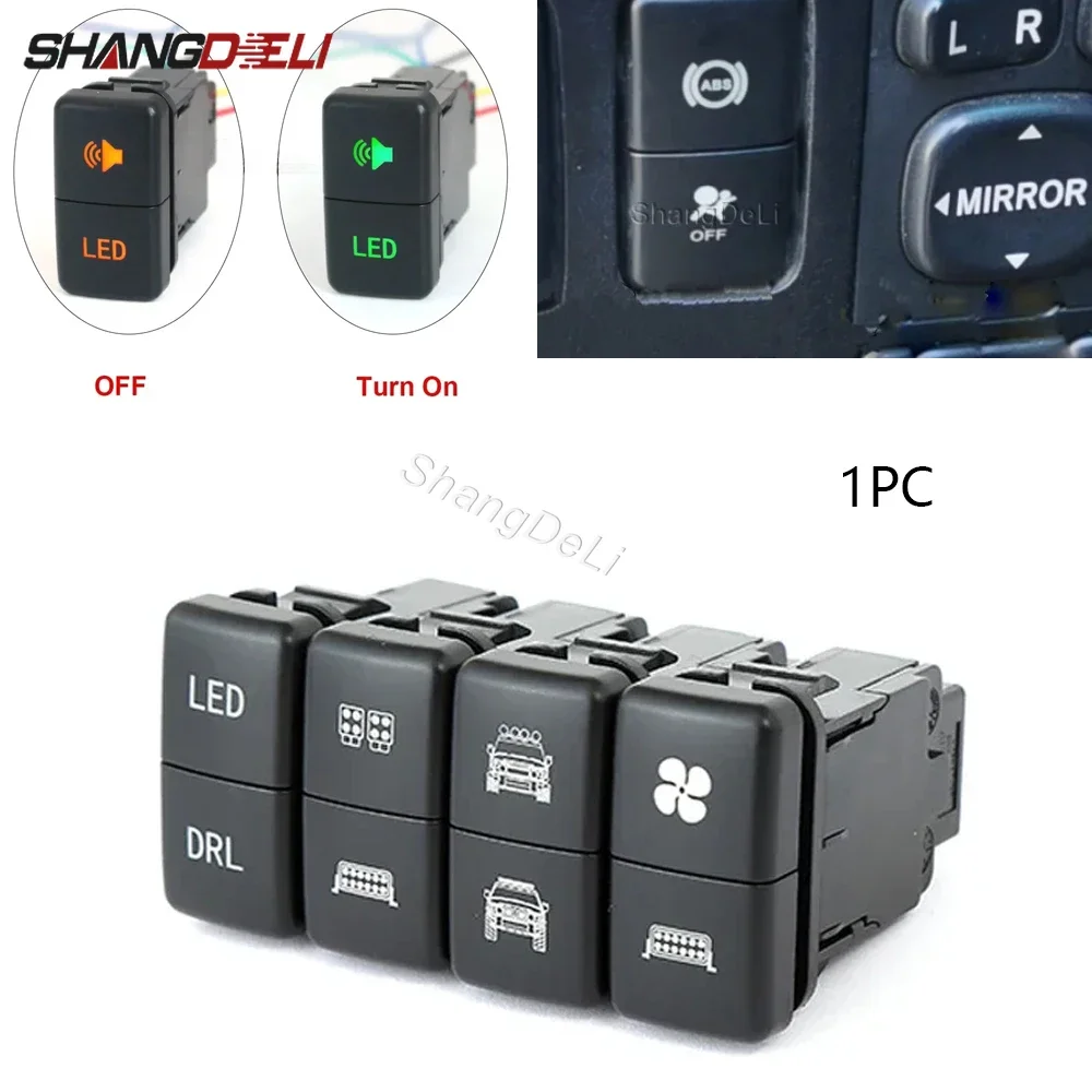 1 STÜCK Dual Switch BSM LED DRL Netzschalter Nebelscheinwerfer Scheinwerferschalter Taste Für FJ Land Cruiser Prado 120 LC100