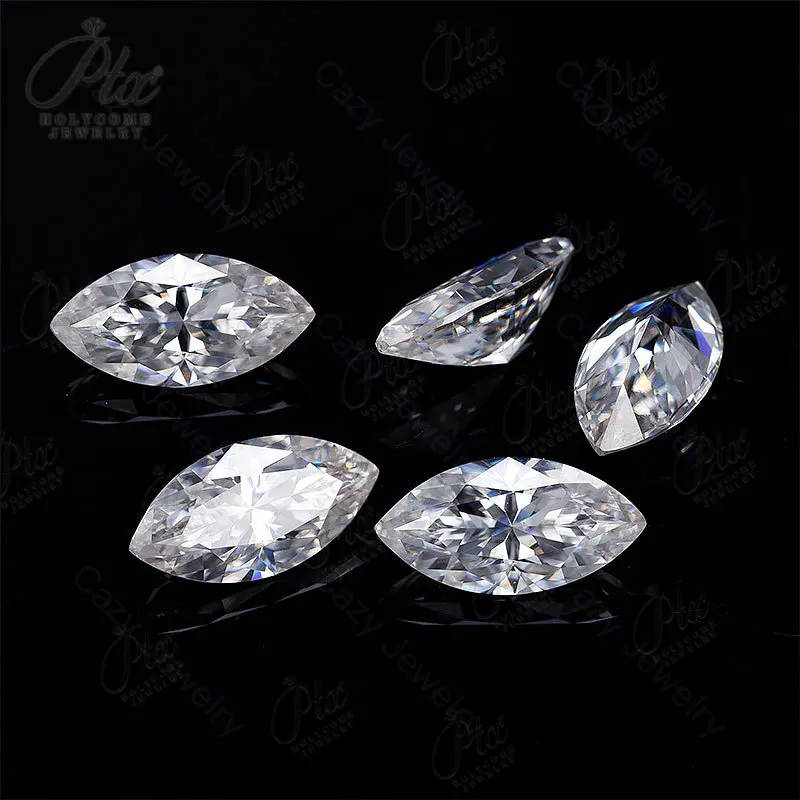 0,05-10CT Moissanit-Stein Marquise D Farbe VVS1 mit GRA-Zertifikat DIY Ring Halskette Ohrringe Hauptmaterialien Perlen Charms Top – Detail 5