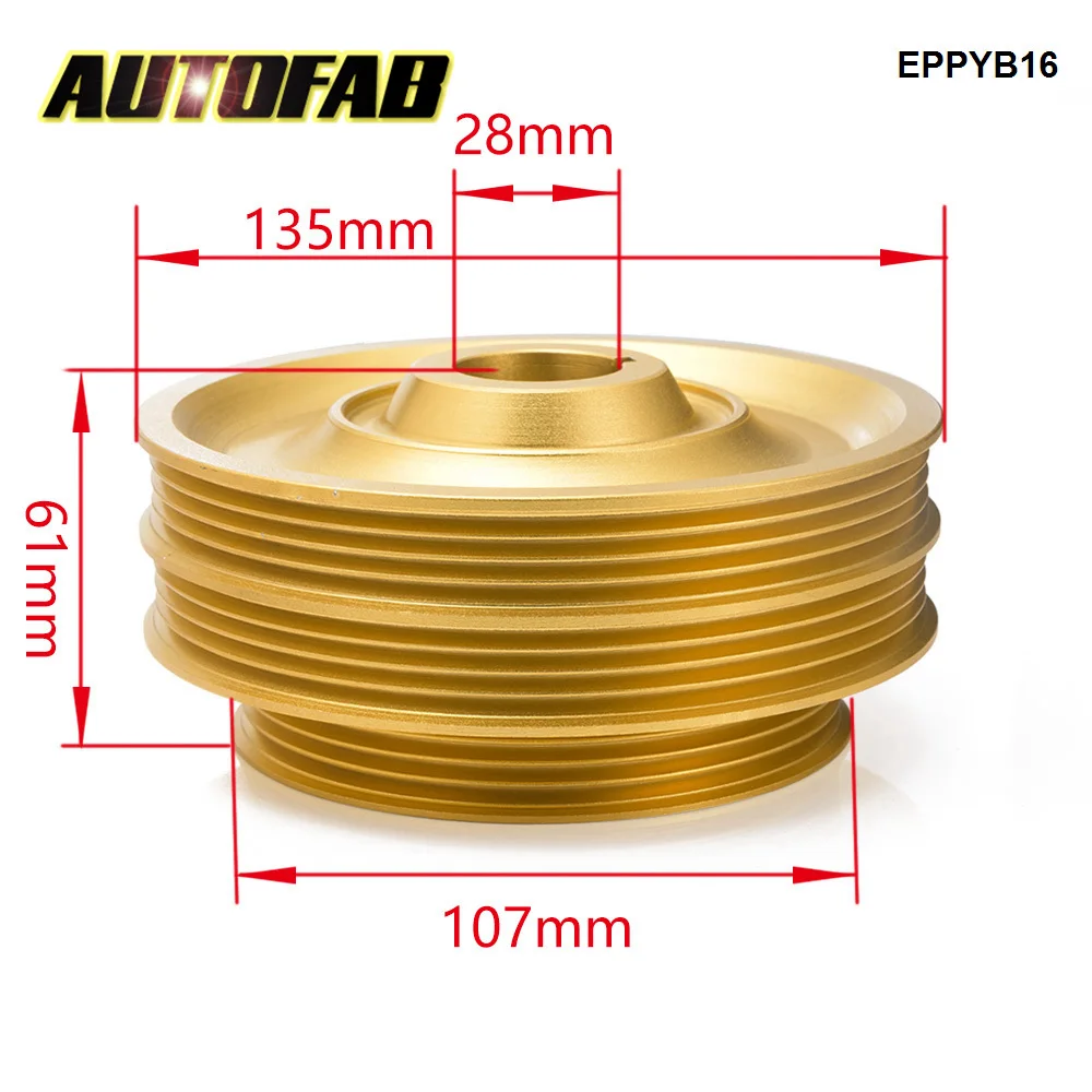AUTOFAB Aluminum Underdrive Crankshaft Pulley EPPYB16 For Honda 99-01 94-01 B18 B16 Civic Jdm