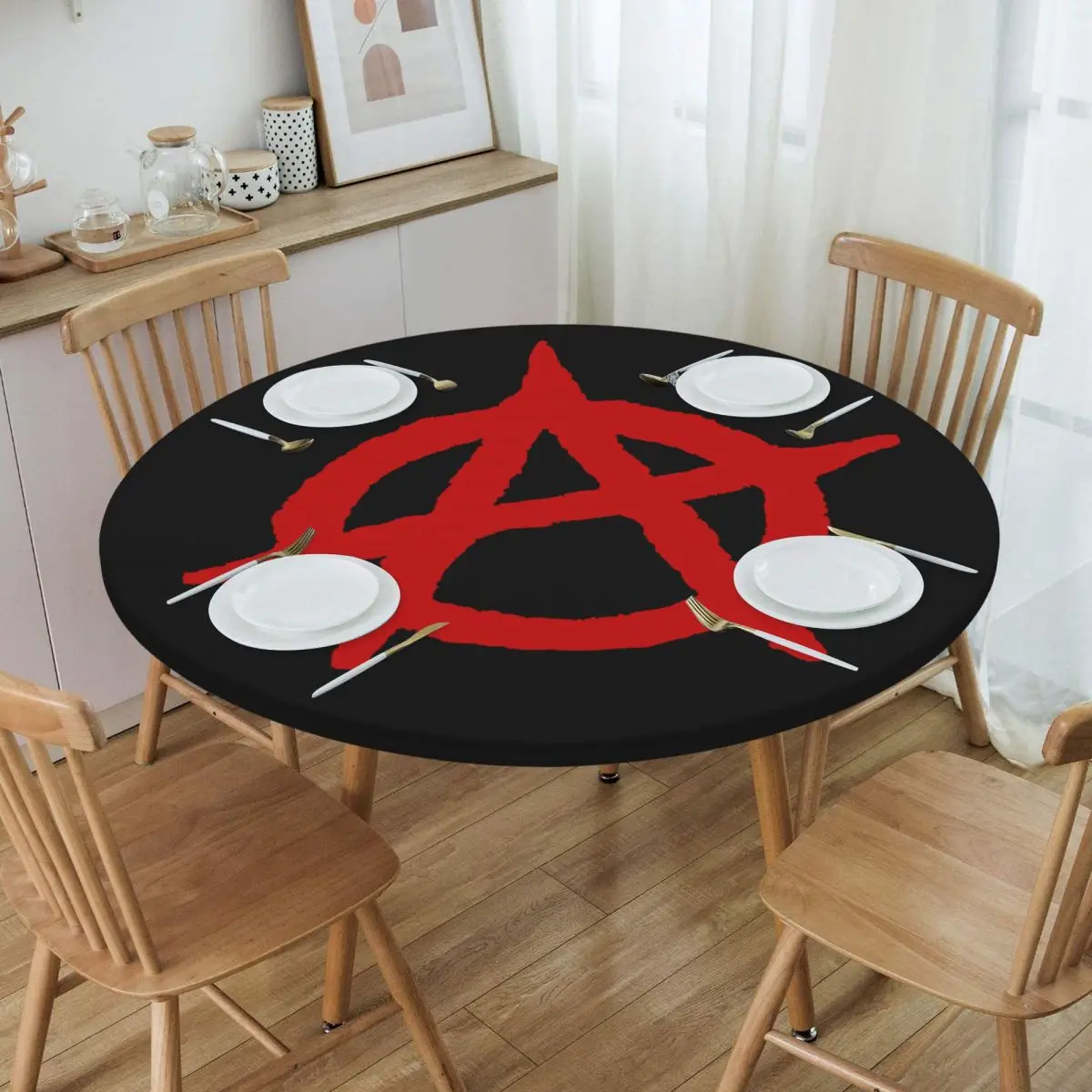 

The Death Reaper Sons Of Anarchy Tablecloth Round Fitted Oilproof Table Cover Cloth for Dining Room