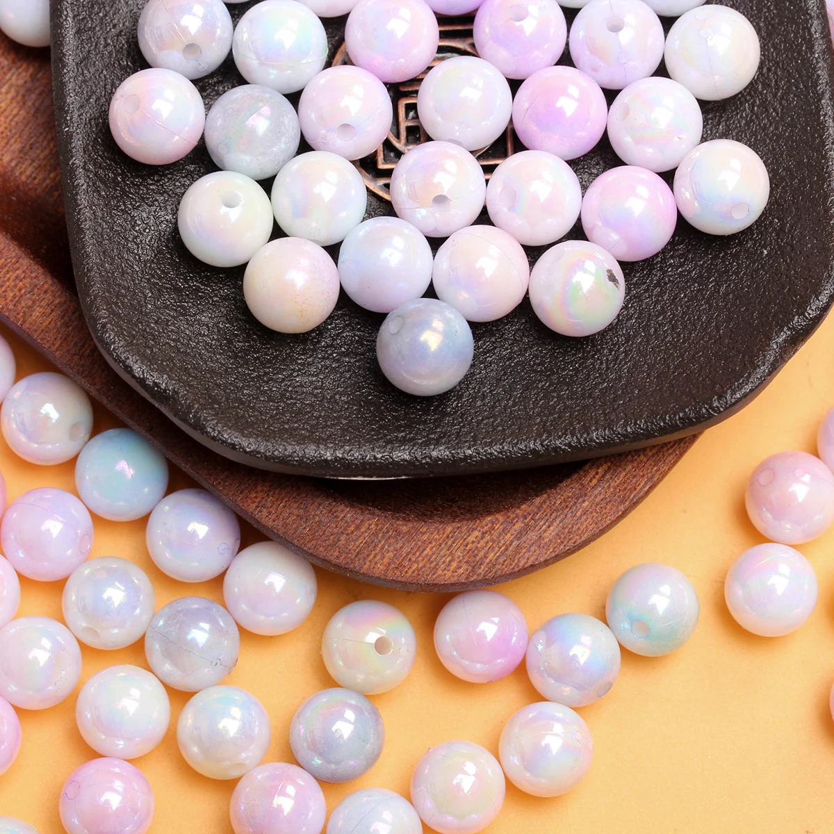 

500g/bag 8mm/10mm AB Color Round Beads Jewelry Handmade Accessories DIY Earrings Bracelet Necklace Beaded Material