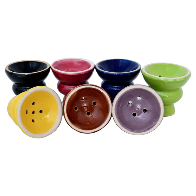 Black Clay Hookah Bowl Green White Narguile Flavor Cup Blue Yellow