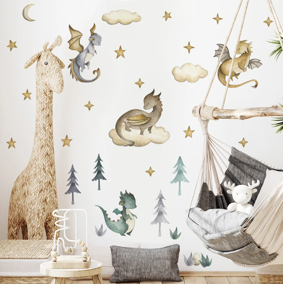 Yovkky Space Dinosaurs Wall Decals - Peel & Stick Nursery Decor, Kids Room Stickers With Astronauts, Rockets (Removable, DIY Wall Art) - View #8