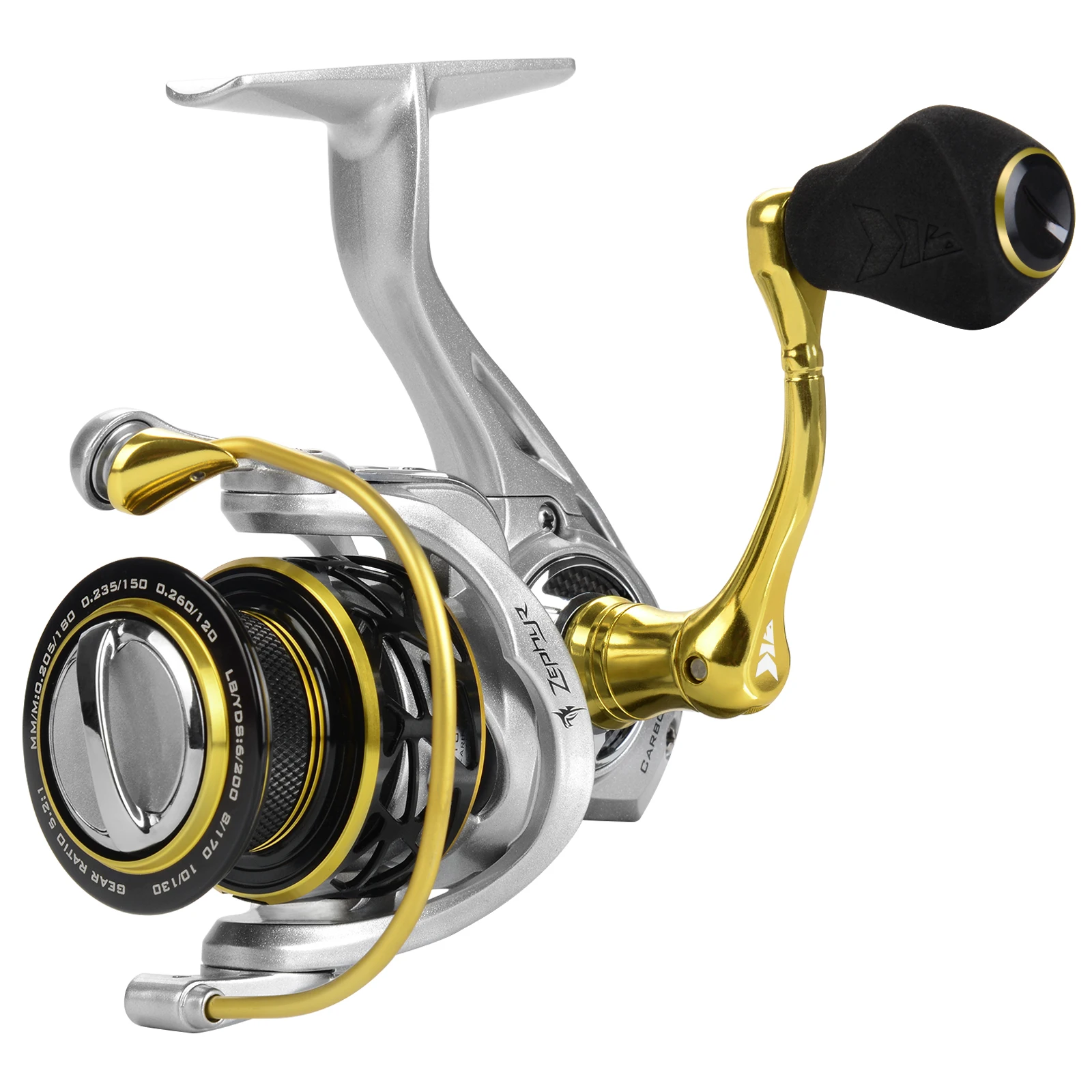 Carrete giratorio de carbono KastKing Zephyr 10 + 1 rodamientos de acero inoxidable hasta 22 libras carrete de pesca de agua dulce y salada con arrastre de carbono