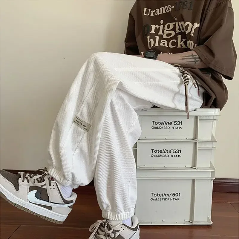 

2023 Spring Autumn Y2K Solid Color Loose Casual Pant Man All Match Fashion Style Trousers Cotton KPOP Fashion Style Male Clothes