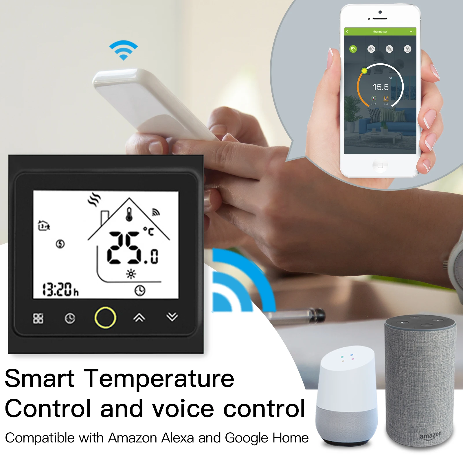 MOES WiFi Smart Water/Electric Floor Heating Thermostat Gas Boiler Temperature  Controller Alexa tuya Google Voice zigbee Control - AliExpress