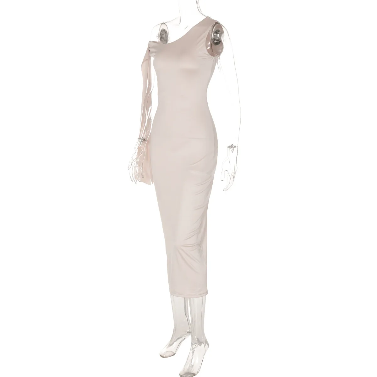 Off-Shoulder Patchwork Slim Dress Women's Bandage Sleeveless Backless Fashion Elegant Party Dress New Female Long Dress