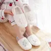 Women Snowflake Plush Slippers Closed Back Slippers Comfortable Slip On Loafer Slippers Fuzzy Home Slippers for Autumn Winter 1