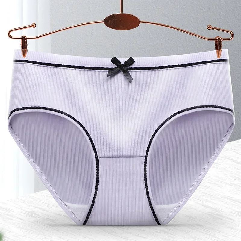 Ladies Cotton Underwear Panties Girls Sexy Seamless Antibacterial Crotch Breathable Briefs Mid-waist Large Size Women's Panties - Image 6