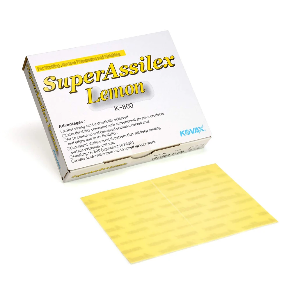Super Assilex Flexible Sanding Sheets Lemon K800, Hook & Loop, 1911509,25 Sheets Automotive