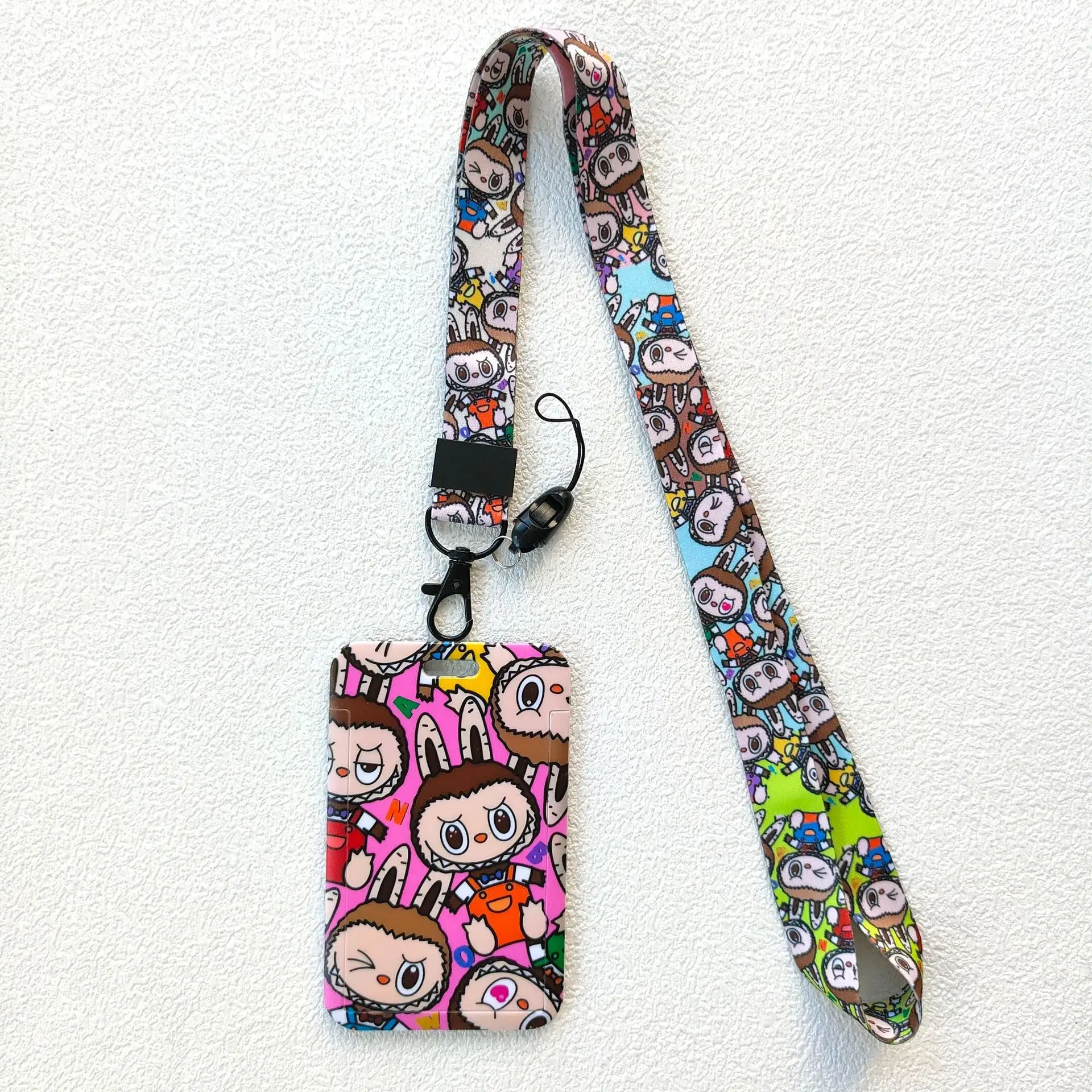 Kawaii Labubu Cartoon Card Holder – Cute Anime Credit Card Case with Lanyard & Keychain for Kids, Students & Adults 4