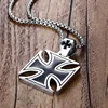 Fashion Cross Men's Necklace Vintage Knights Templar Iron Pendant  Biker Maltese Male Jewelry 24Inch Chain Link 3