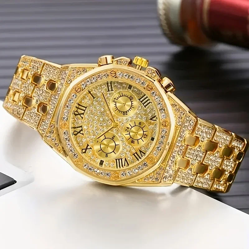 2pcs/set, Fashion Men's Sports Business Quartz Watch & Stainless Steel Bracelet, Men's Gift Set