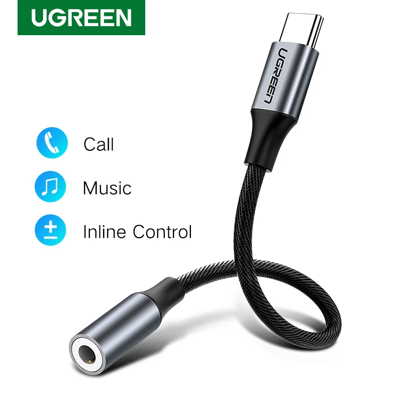 

UGREEN USB Type C to 3.5mm Earphone USB C Cable USB C to 3.5 Headphone Adapter Audio Cable For Xiaomi Mi10 HUAWEI P30 Oneplus 9