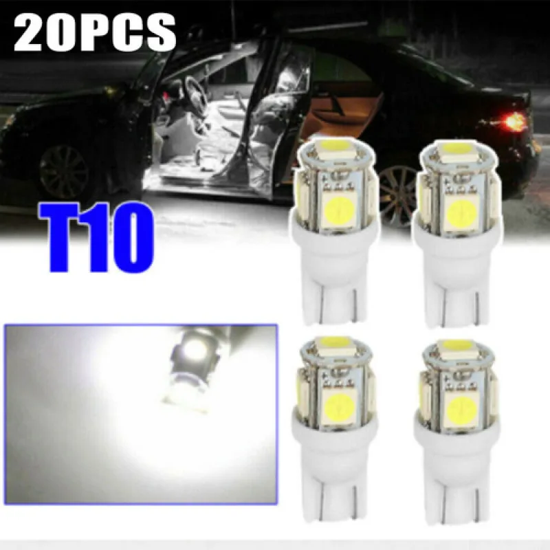 

2/4pcs Car Bulbs LED License Plate Light T10 5050 5smd 5W5 Motorcycle Turn Signal Bulbs Replacement Car Accessories
