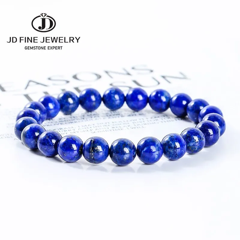 JD Natural Stone Lapis Lazuli Beads Bracelets Women Men Original Energy  Meditation Healing Blue Stone Yoga Wristband Jewelry _ - AliExpress Mobile