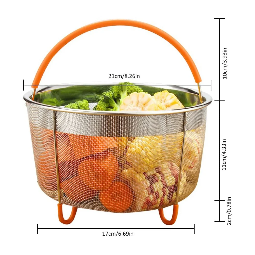 Set Cestello Per Cottura A Vapore In Acciaio Inossidabile, Accessori Per Pentole Istantanee Per Pentola A Pressione Ninja Foodi E Multi Fornello, 6Qt