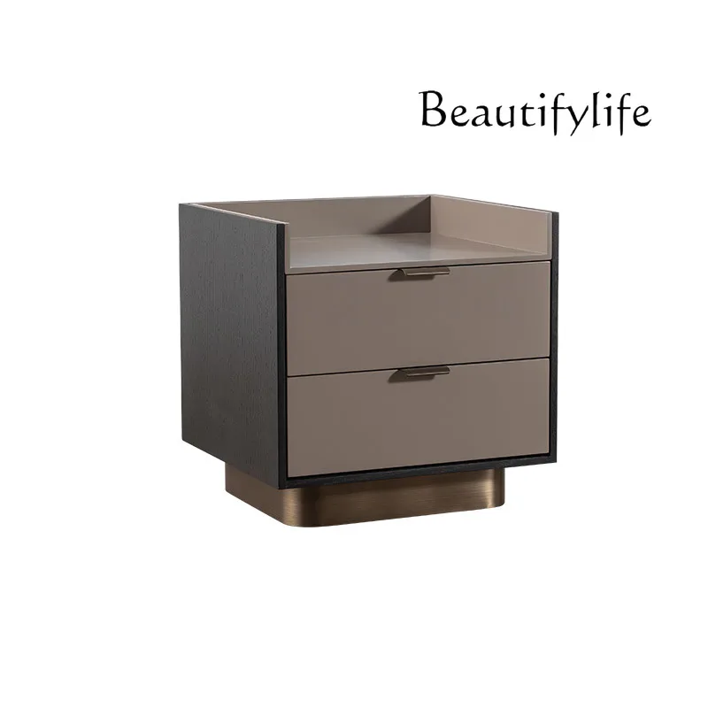 

Storage Cabinet Italian Solid Wood Bedside Modern Simple Home Bedroom Minimalist Affordable Luxury Style Bedside Cabinet