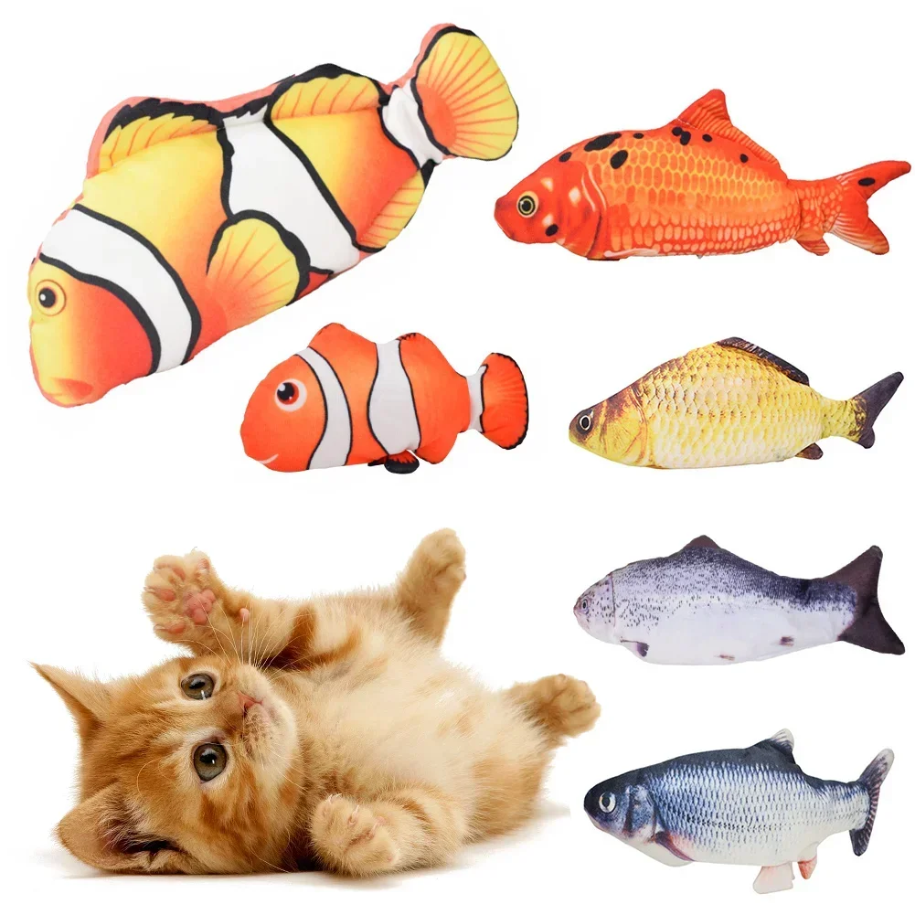 Floppy Fish Cat Toy Electric Fish for Cats Catnip Interactive Cat Fish Toys USB Charging Flopping Movement Cat Nip Toy Pet Toys