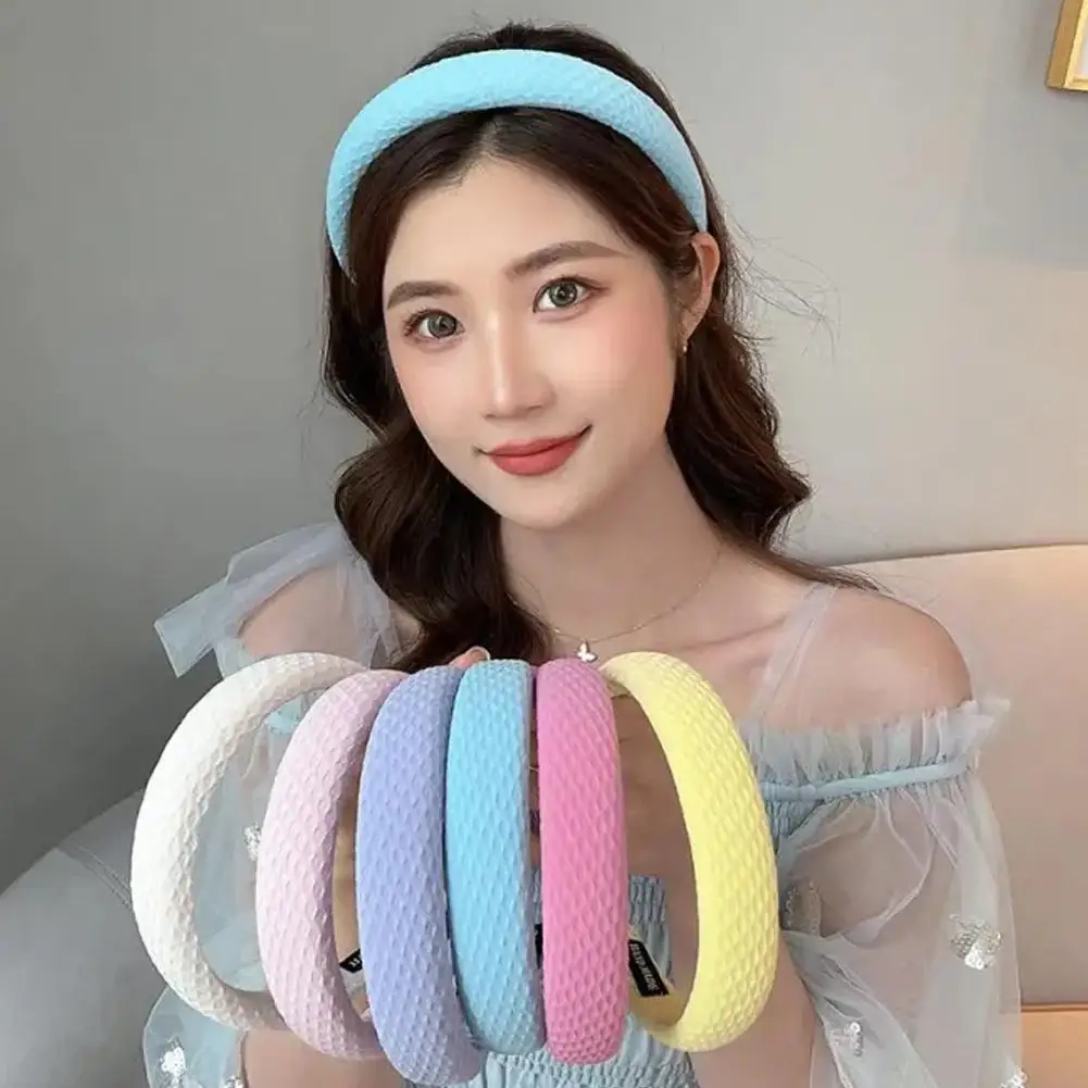 

Candy Colored Wide Brimmed Hair Band For Women High Head Washing Headband Card Issuance Headwear R0M3