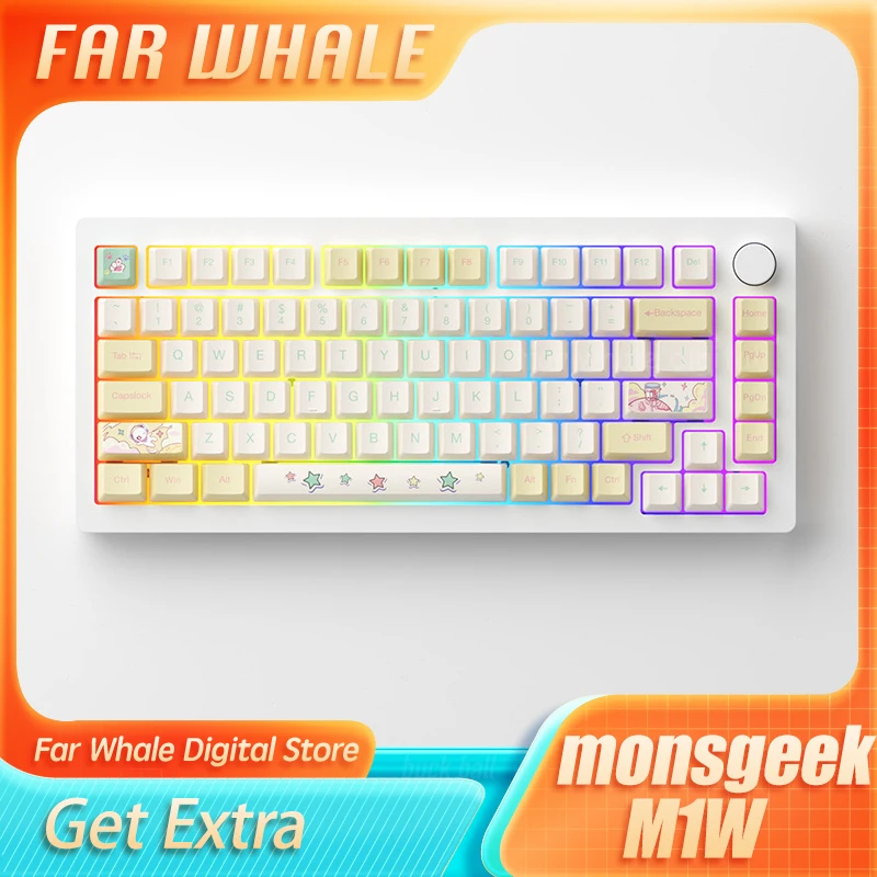 

Monsgeek M1W Wireless Keyboard Aluminum Alloy Mechanical Gasket Customization Rgb Keyboard Computer Accessory For Pc Gamer