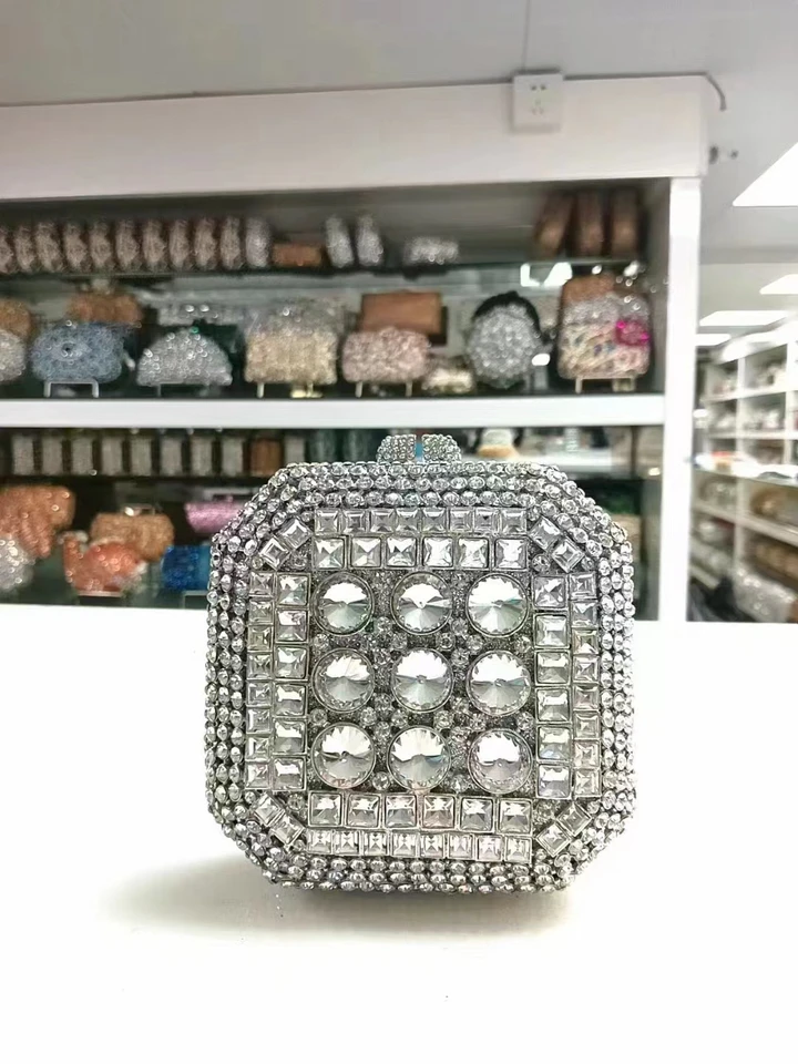 Lady Diamonds Evening Bags Boutique Handmade Metallic Crystal