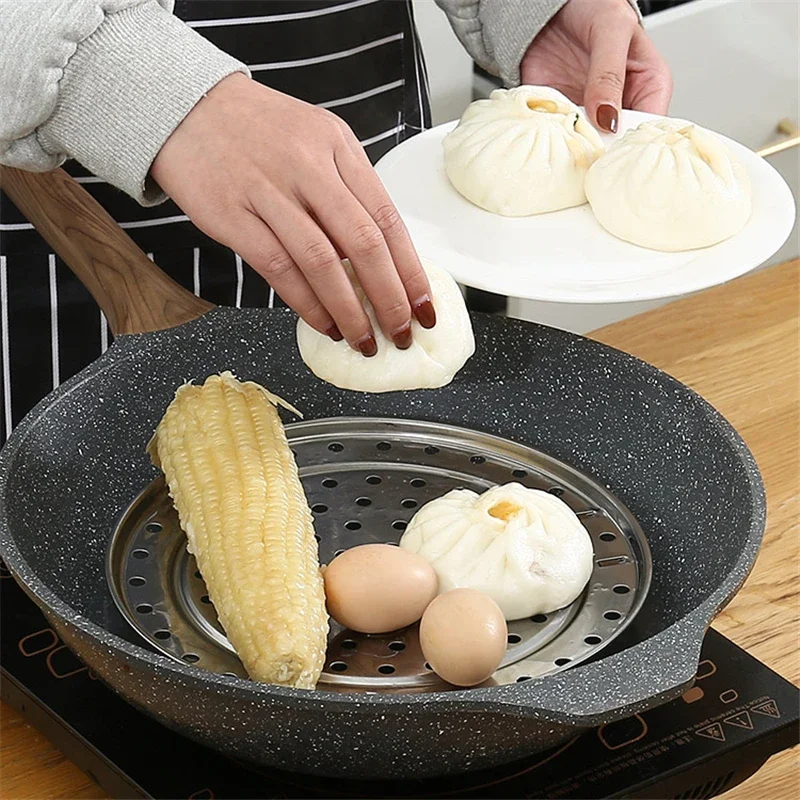 Stainless Steel Steamer Rack Insert Stock Pot Steaming Tray Stand 18-30CM steamer rack