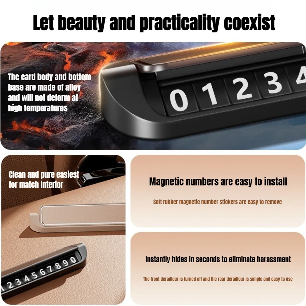 Premium Alloy Temporary Parking Signs and Elegant Interior Car Accents