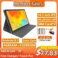 Android 8.1 Phone Call Tablet PC 10.1 INCH 4GB /32GB 4G Lte G19 Octa-Core MTK6750 CPU WIFI 1280 x 800 IPS Screen Dual Camera 1