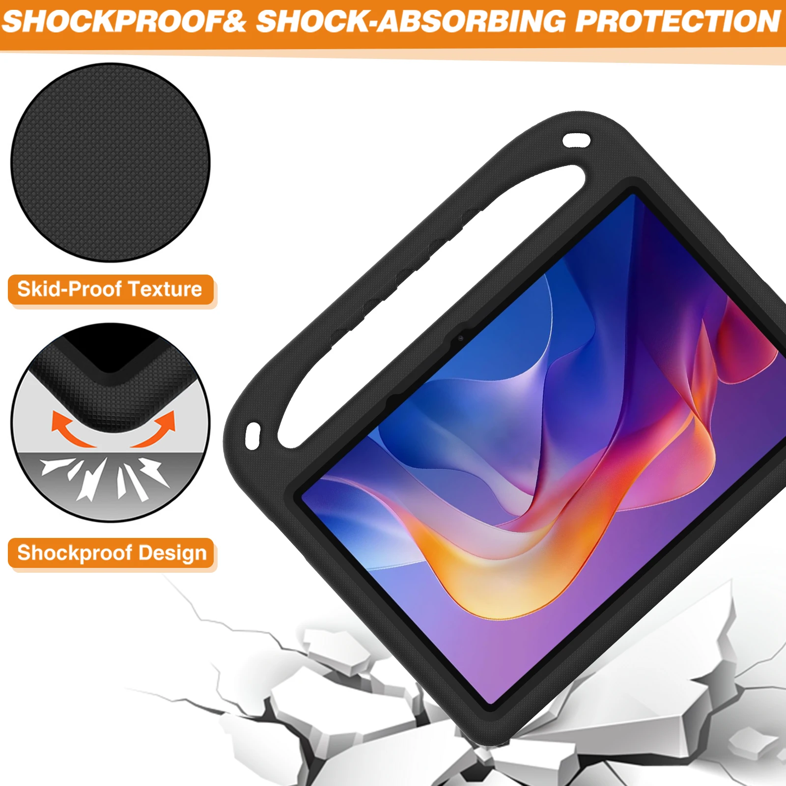 Children's Shockproof EVA Tablet Case with Kickstand and Handle, 11-Inch