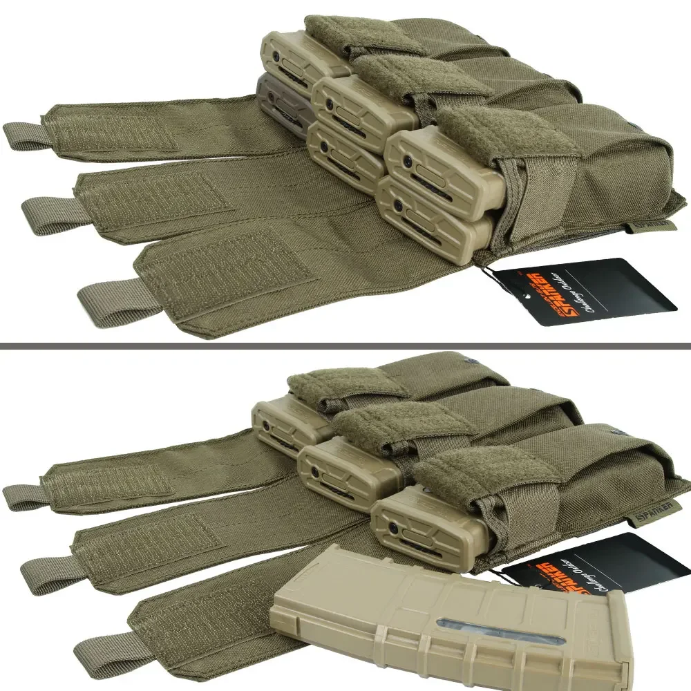 Tactical Molle M4 Triple Magazine Pouch Airsoft AK AR M4 M16 Rifle Paintball Magazine Pouches Mulit-Tool Holder 4