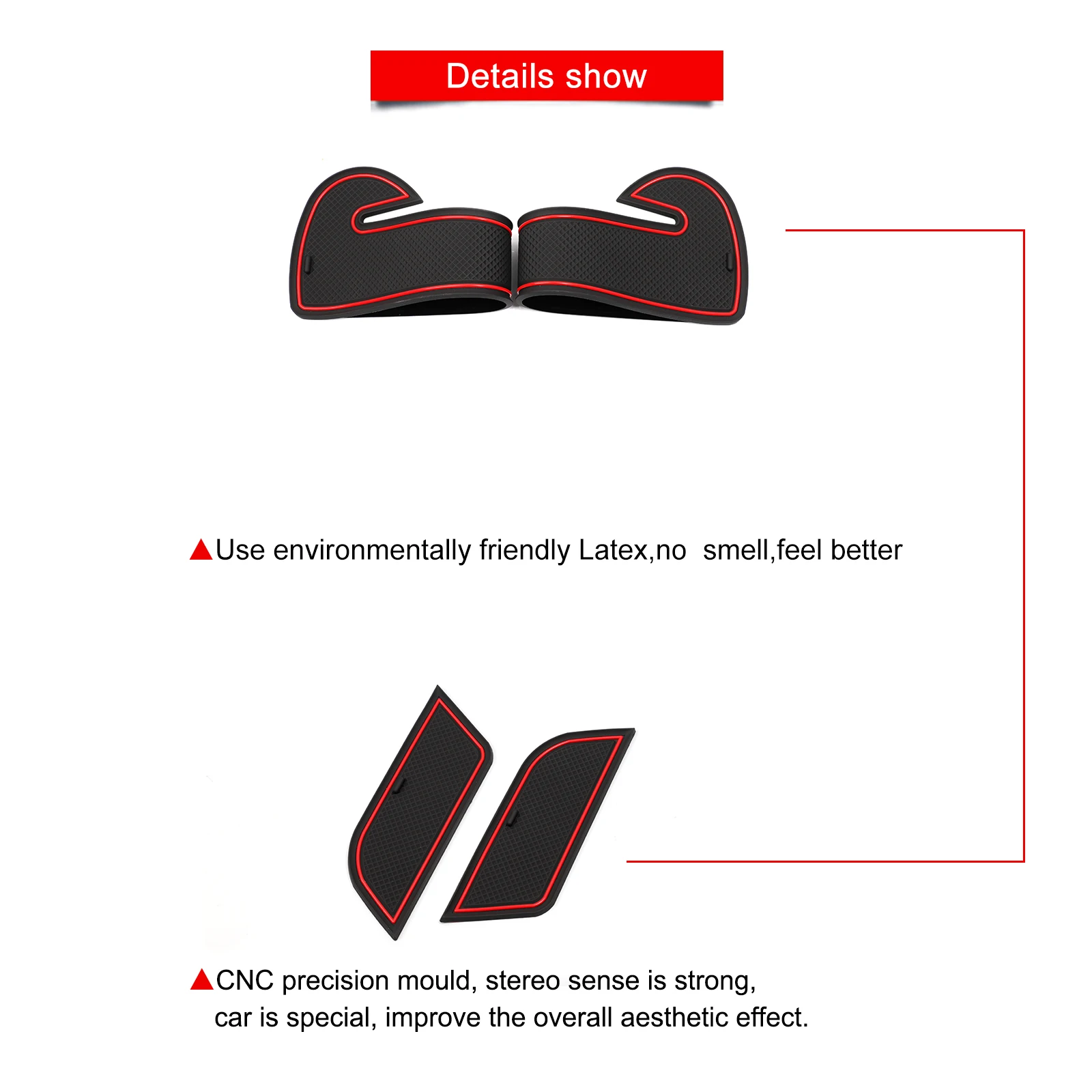 Enhanced Non-Slip Interior Accessories: Car Gate Slot Mats & Cup Holder Protective Pads