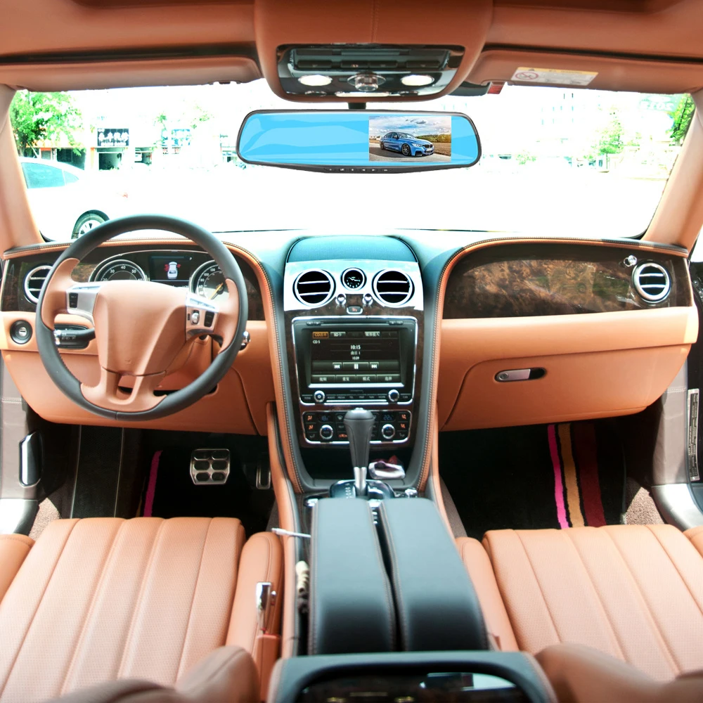 4.2-inch rearview mirror car recorder, dual lens HD 1080P loop video general purpose car video recorder, car DVR