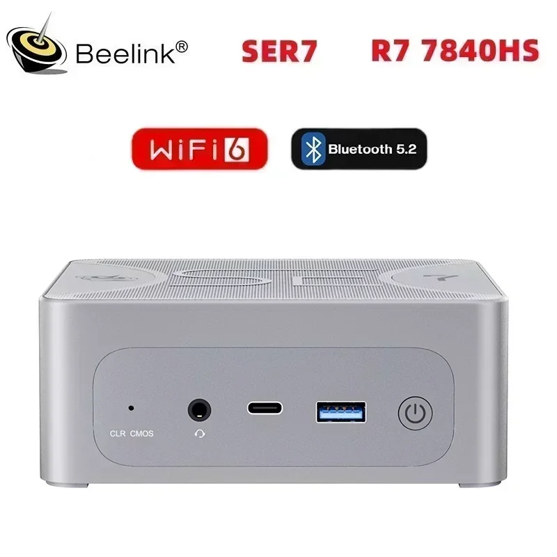 Beelink SER7 MAX Mini Pc AMD Ryzen™ 7 7840HS Windows 11 Pro SODIMM DDR5  5600Mhz NVME SSD WIFI 6 BT 5.2 4K HD Gaming MINI PC