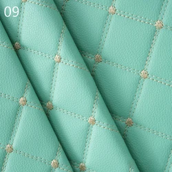 Embroidered Plaid Quilted PU Leather Fabric for DIY Upholstery Projects (9)