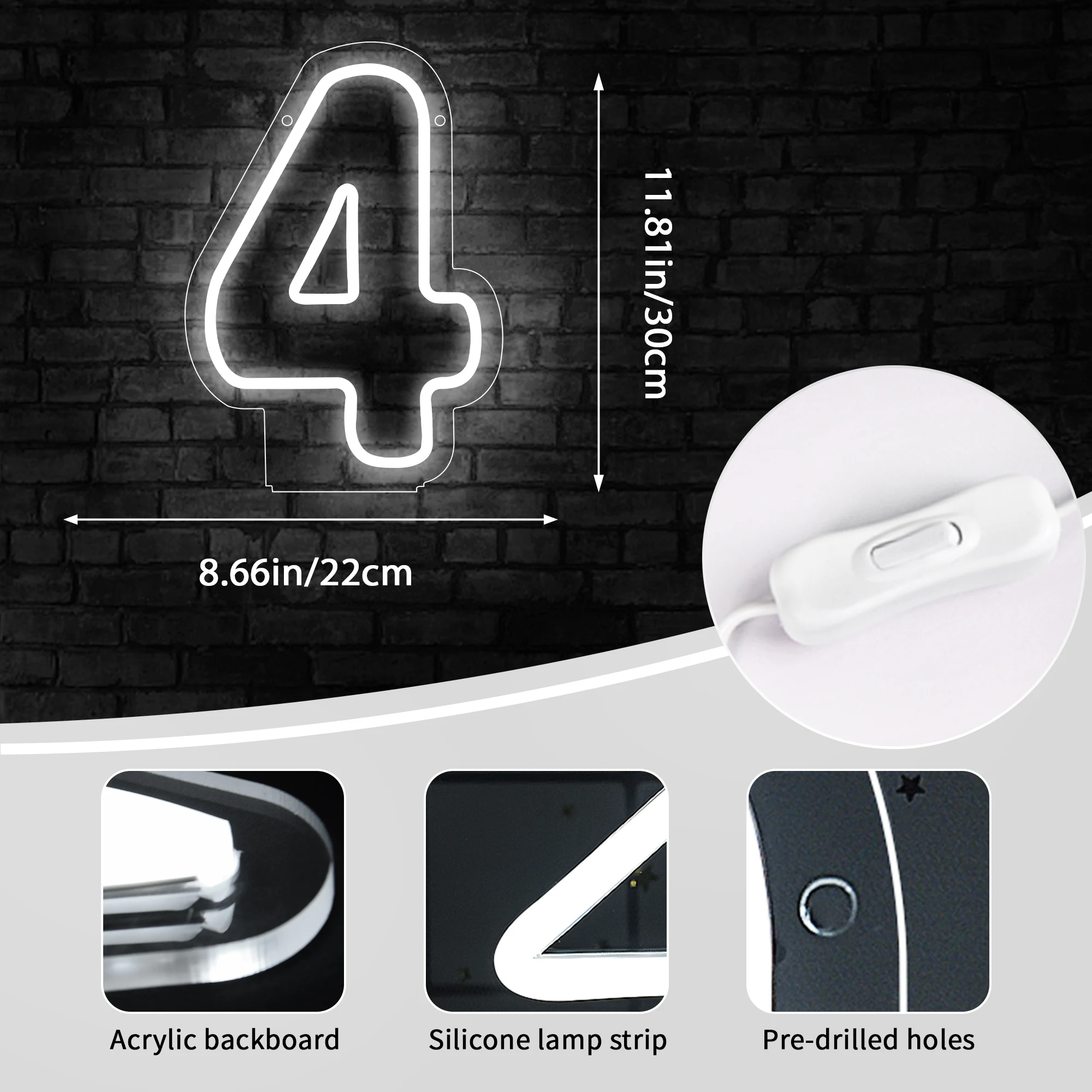 Neon Number Sign LED Wall Decor for Celebrations and Home Decor