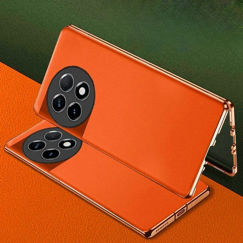 Premium 360 Full Protection Leather & Glass Case with Dual-Sided Bumper Cover