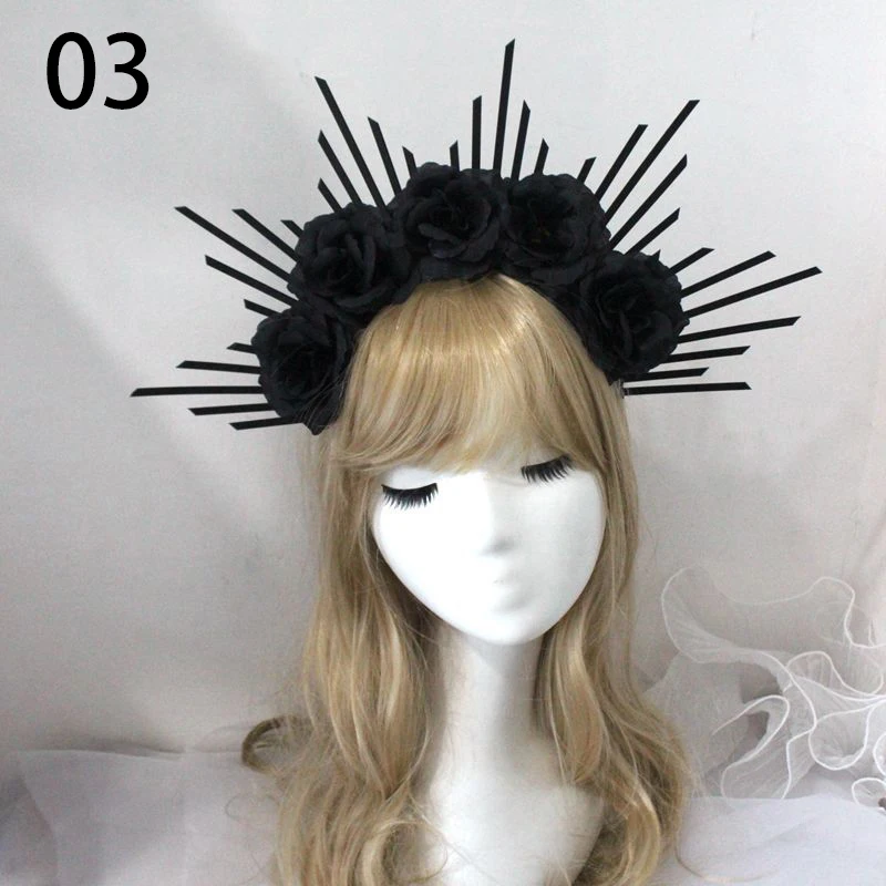 Diy Kit Festival Rose Flower Halo Crown Sunburst Patron Saint Virgin Birthday Headdress Mary Headlights Wedding