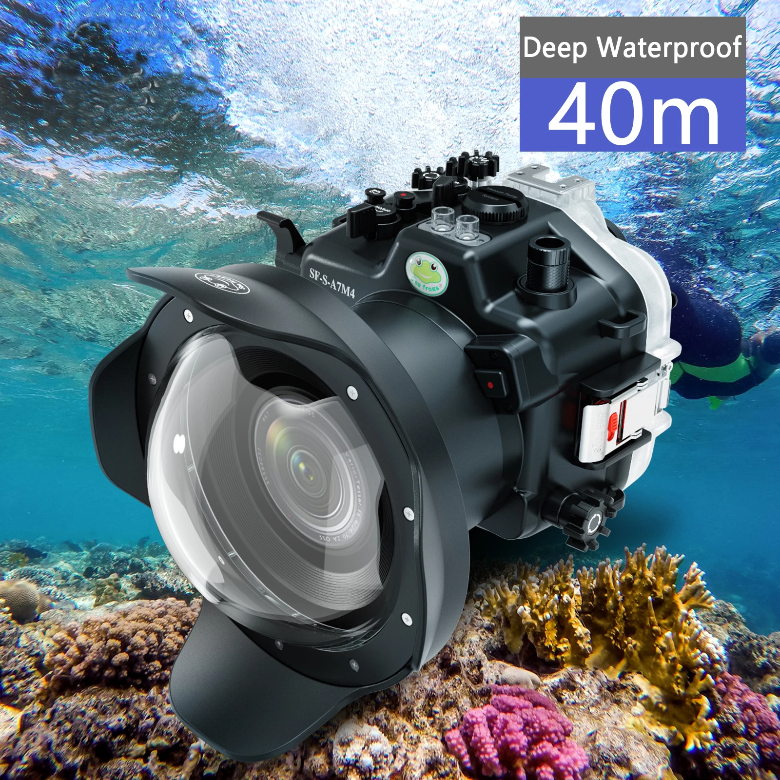 Seafrogs-40M 130ft 수중 카메라 하우징 6 &돔 포트  알파 7 IV (ILCE-7M4/s907 IV) 다이빙 카메라 케이스